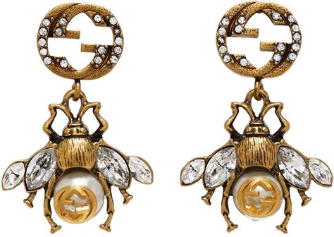 bee gucci earrings|safety pin earrings Gucci.